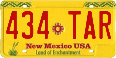 NM license plate 434TAR