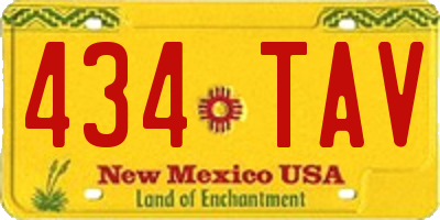 NM license plate 434TAV