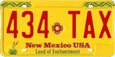 NM license plate 434TAX
