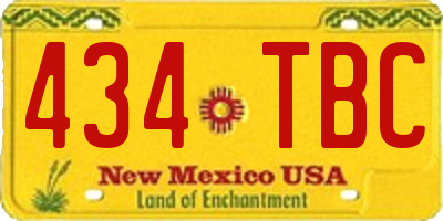 NM license plate 434TBC