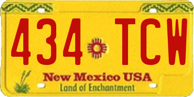 NM license plate 434TCW