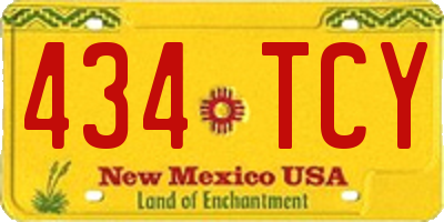 NM license plate 434TCY