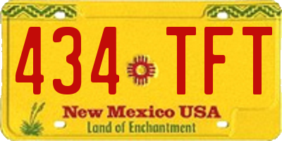 NM license plate 434TFT