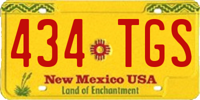NM license plate 434TGS