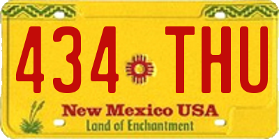 NM license plate 434THU