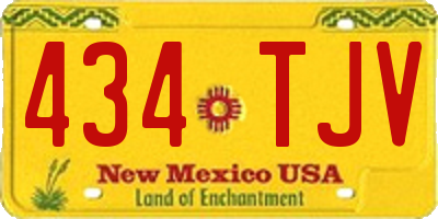 NM license plate 434TJV