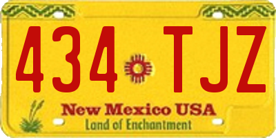 NM license plate 434TJZ
