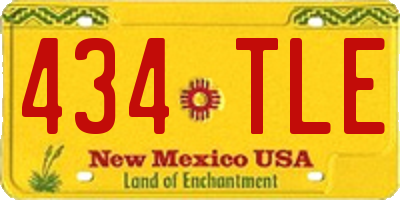 NM license plate 434TLE