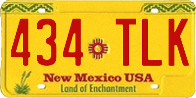 NM license plate 434TLK