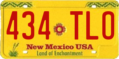NM license plate 434TLO