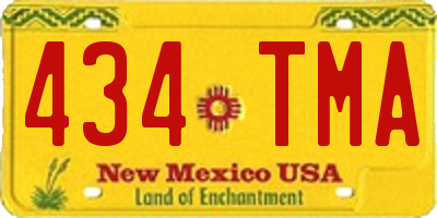 NM license plate 434TMA