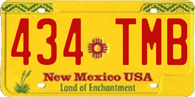 NM license plate 434TMB