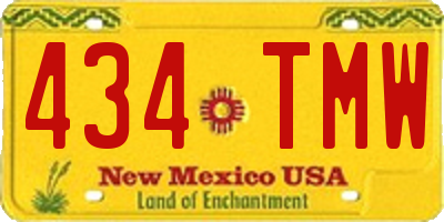 NM license plate 434TMW