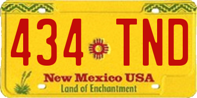 NM license plate 434TND