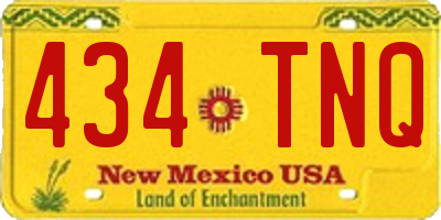 NM license plate 434TNQ