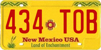 NM license plate 434TOB