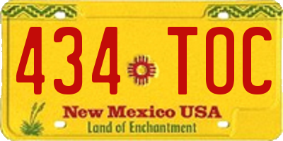 NM license plate 434TOC