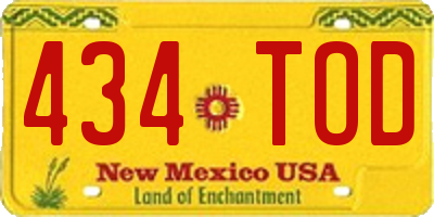 NM license plate 434TOD