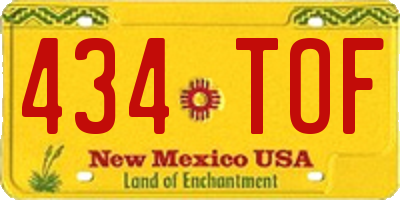 NM license plate 434TOF