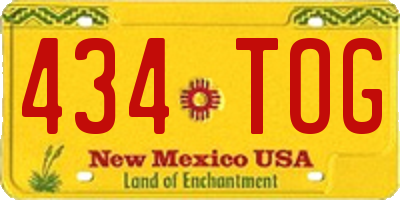 NM license plate 434TOG