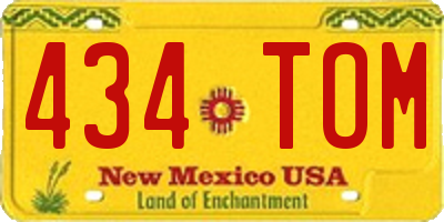 NM license plate 434TOM