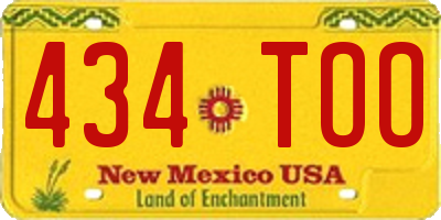 NM license plate 434TOO