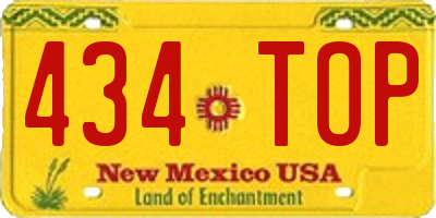 NM license plate 434TOP