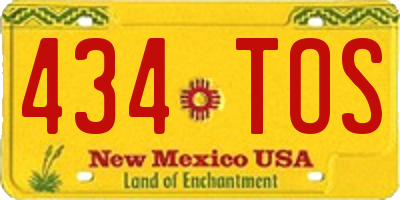 NM license plate 434TOS