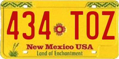 NM license plate 434TOZ