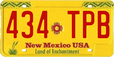 NM license plate 434TPB