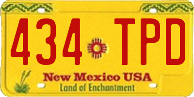 NM license plate 434TPD