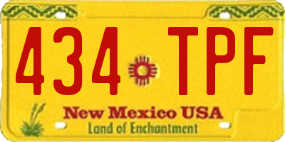 NM license plate 434TPF