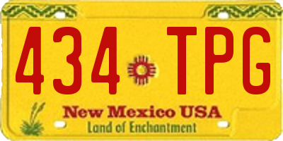 NM license plate 434TPG
