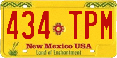 NM license plate 434TPM