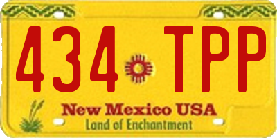 NM license plate 434TPP