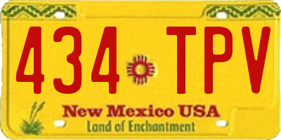 NM license plate 434TPV
