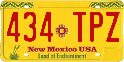 NM license plate 434TPZ