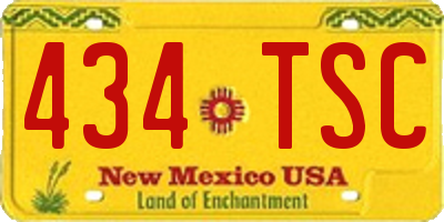 NM license plate 434TSC