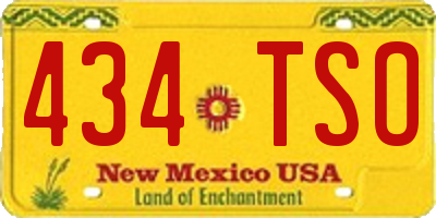 NM license plate 434TSO