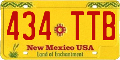 NM license plate 434TTB