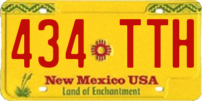 NM license plate 434TTH