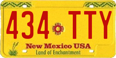NM license plate 434TTY