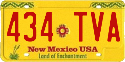 NM license plate 434TVA