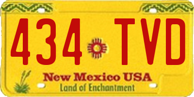 NM license plate 434TVD