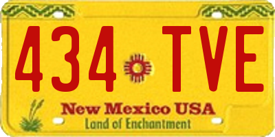 NM license plate 434TVE