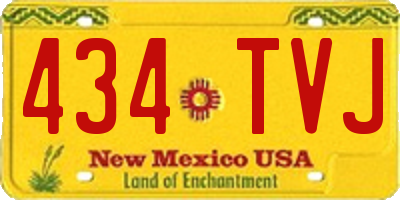 NM license plate 434TVJ