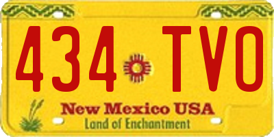 NM license plate 434TVO