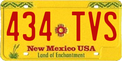 NM license plate 434TVS