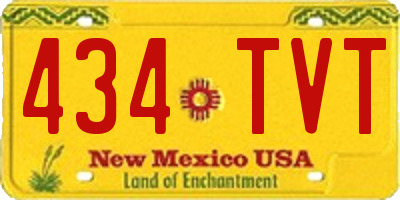 NM license plate 434TVT