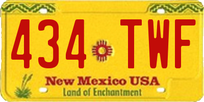 NM license plate 434TWF